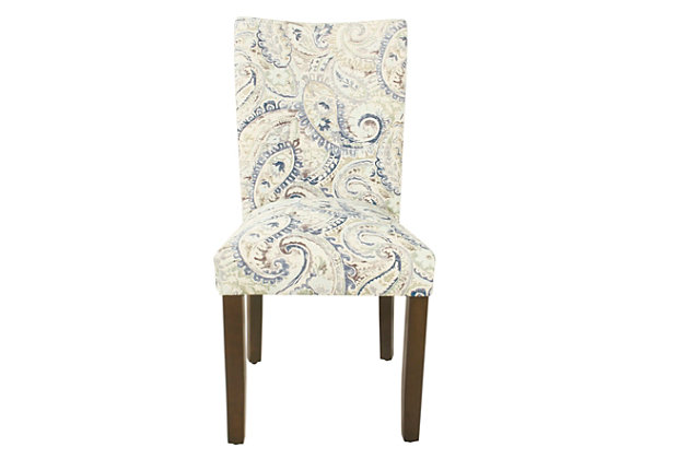 Classic Parsons Dining Chair Blue Velvet Paisley Print Set Of 2 Ashley Furniture Homestore