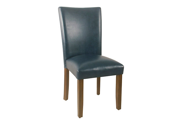 Classic Parsons Dining Chair Set Ashley, Cream Leather Parsons Dining Chair