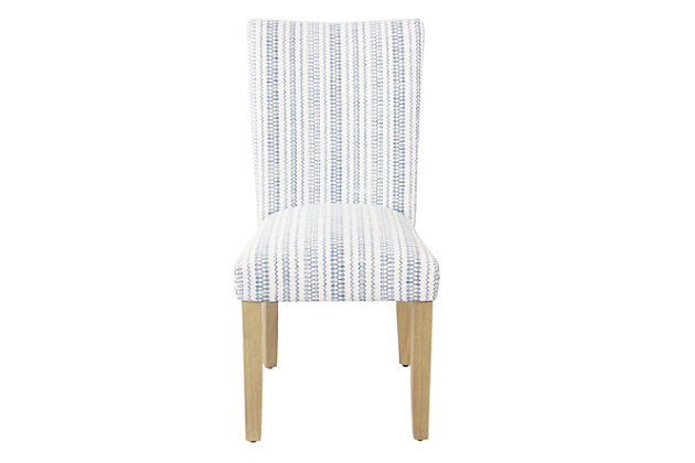 Classic Parsons Dining Chair Set, Grey And White Striped Dining Chair