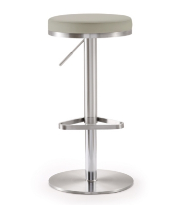 TOV Furniture Fano Light Gray Stainless Steel Adjustable Barstool, Light Gray, large