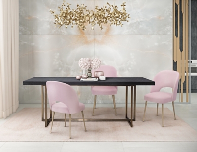 Swell Velvet Dining Chair, Pink