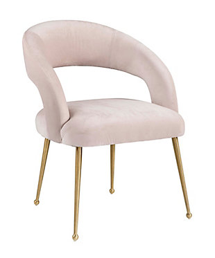Rocco Rocco Blush Velvet Dining Chair, Pink/Gold, large