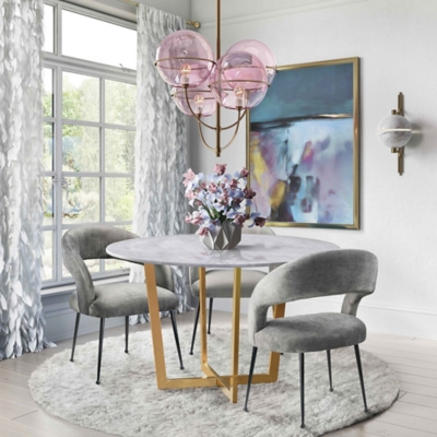 Rocco Rocco Slub Gray Dining Chair, Gray/Black, rollover