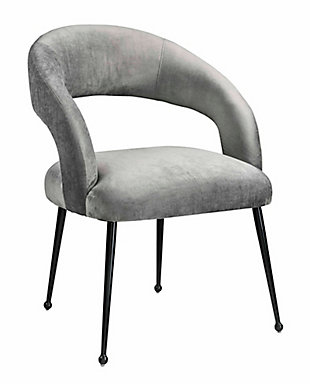 Rocco Rocco Slub Gray Dining Chair, Gray/Black, large