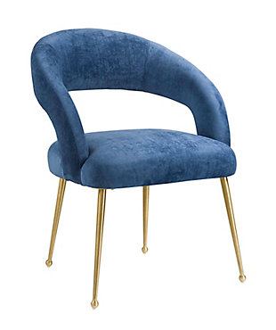 Rocco Rocco Slub Navy Dining Chair, Blue/Gold, large