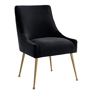 Beatrix Beatrix Black Velvet Side Chair, Black/Gold, large