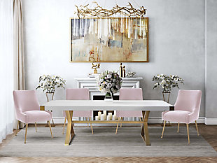 Beatrix Beatrix Blush Velvet Side Chair, Pink/Gold, rollover