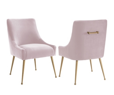 Beatrix Beatrix Blush Velvet Side Chair, Pink/Gold, large