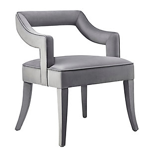 Tiffany Tiffany Gray Velvet Chair, Gray, large