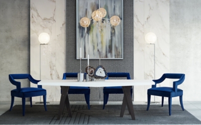 Tiffany Tiffany Navy Velvet Chair, Blue, rollover