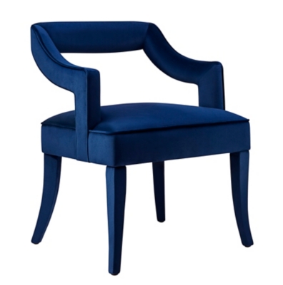 Tiffany Tiffany Navy Velvet Chair, Blue, large