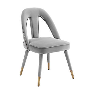 Petra Petra Light Gray Velvet Side Chair, Light Gray, large