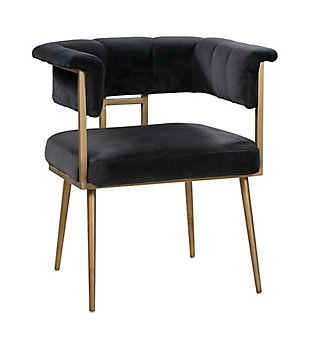 Astrid Astrid Gray Velvet Chair, Black, large