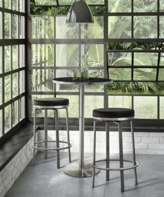 Pratt Counter Height Bar Stool Set, Black/Chrome