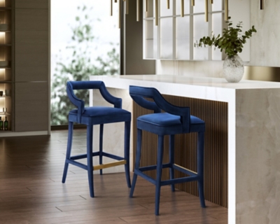 Hart navy discount velvet counter stool