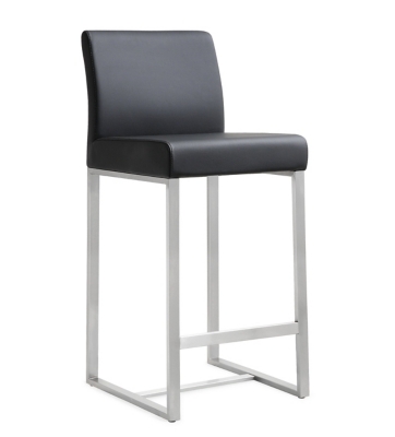 Denmark Denmark Black Stainless Steel Counter Stool (Set of 2), Black, large
