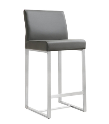 Denmark Denmark Grey Stainless Steel Counter Stool (Set of 2), Gray, large