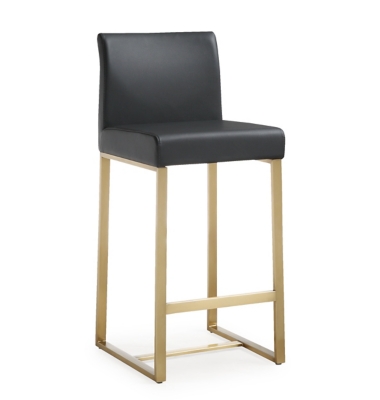 Denmark Denmark Black Gold Steel Counter Stool (Set of 2), Black, large