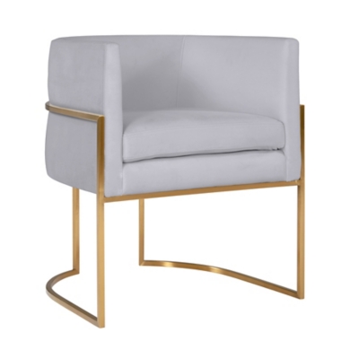 Giselle Giselle Gray Velvet Dining Chair - Gold Frame, Gray/Gold, large