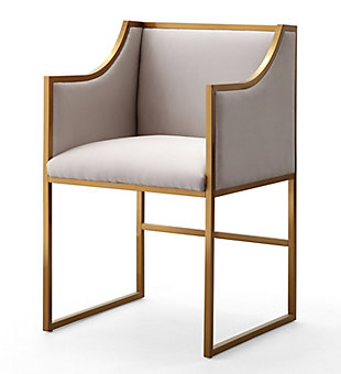Atara Atara Cream Velvet Gold Chair, Cream/Gold, large