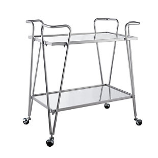 Linon Aubrey Bar Cart, Chrome, large