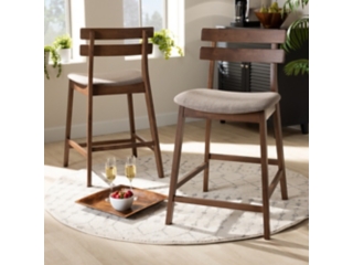 Baxton Studio Larine Counter Height Bar Stools (Set of 2)