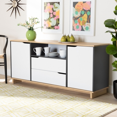 D600002699 Baxton Studio Reed Sideboard, White sku D600002699