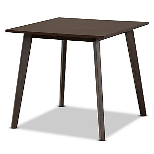 Britte Dark Oak Brown Finished Square Wood Dining Table, , large