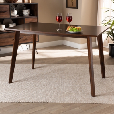 Britte Transitional Walnut Brown Finished Rectangular Wood Dining Table, , rollover