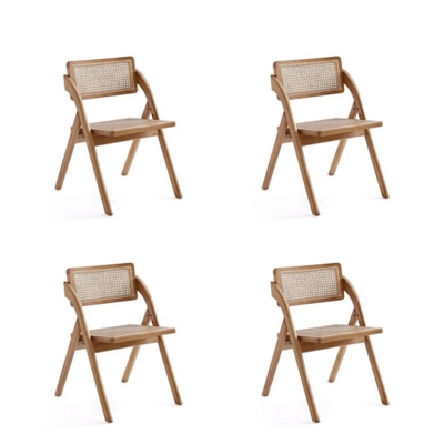 Manhattan Comfort Lambinet Dining Chair (Set of 4), Natural, large