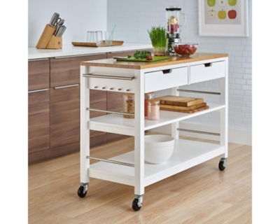 Bamboo Top Kitchen Island, , rollover