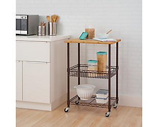 Bamboo Top Kitchen Cart, , rollover