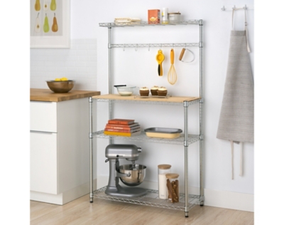 Bakers Rack   , Metallic/Brown