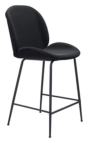 Miles Counter Chair, Black, large