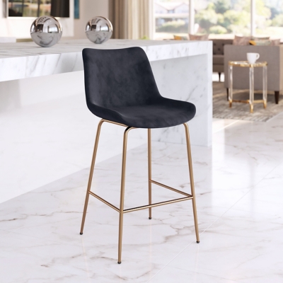 Tony Counter Chair Black And Gold, Black/Gold, large