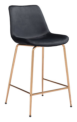 Tony Counter Chair Black And Gold, Black/Gold, large