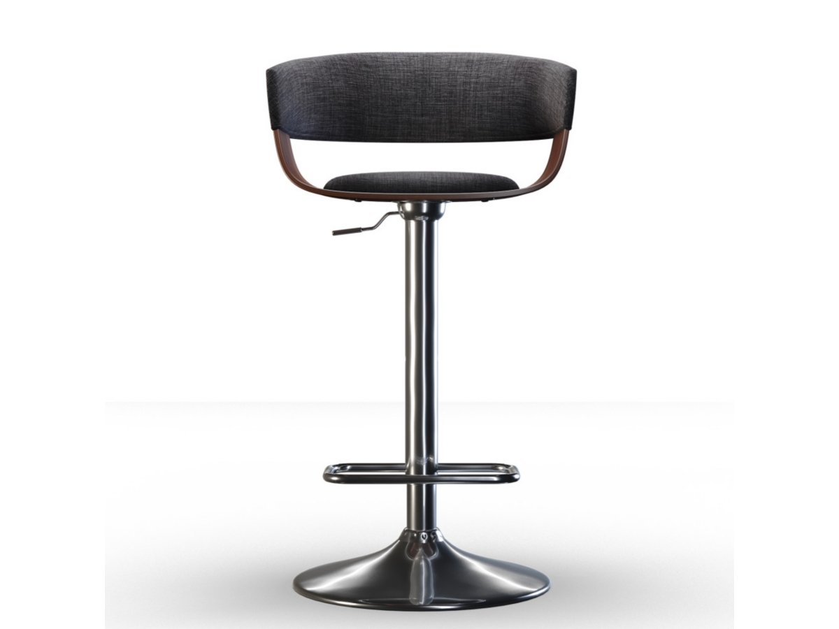 Lowell Mid Century Modern Adjustable Swivel Bar Stool, , large