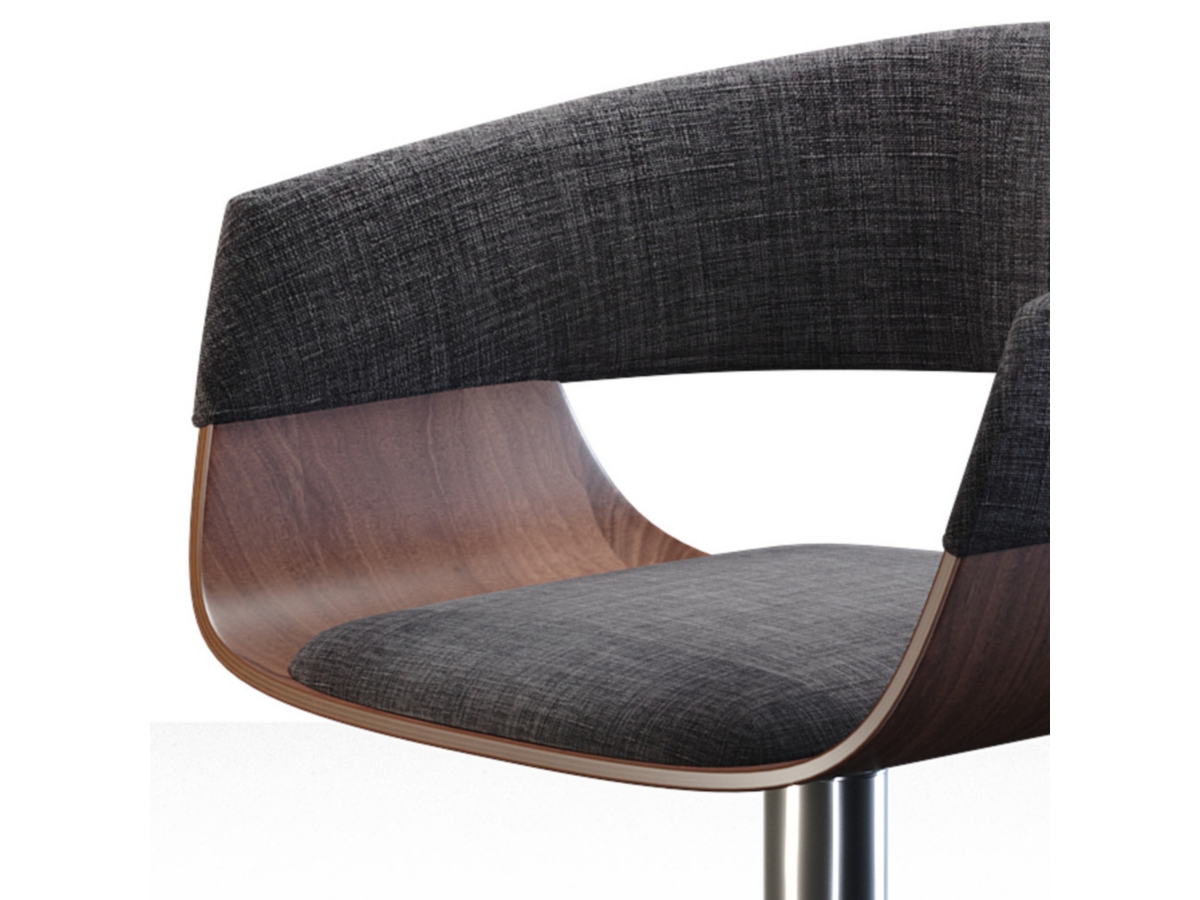 Lowell Mid Century Modern Adjustable Swivel Bar Stool, , large