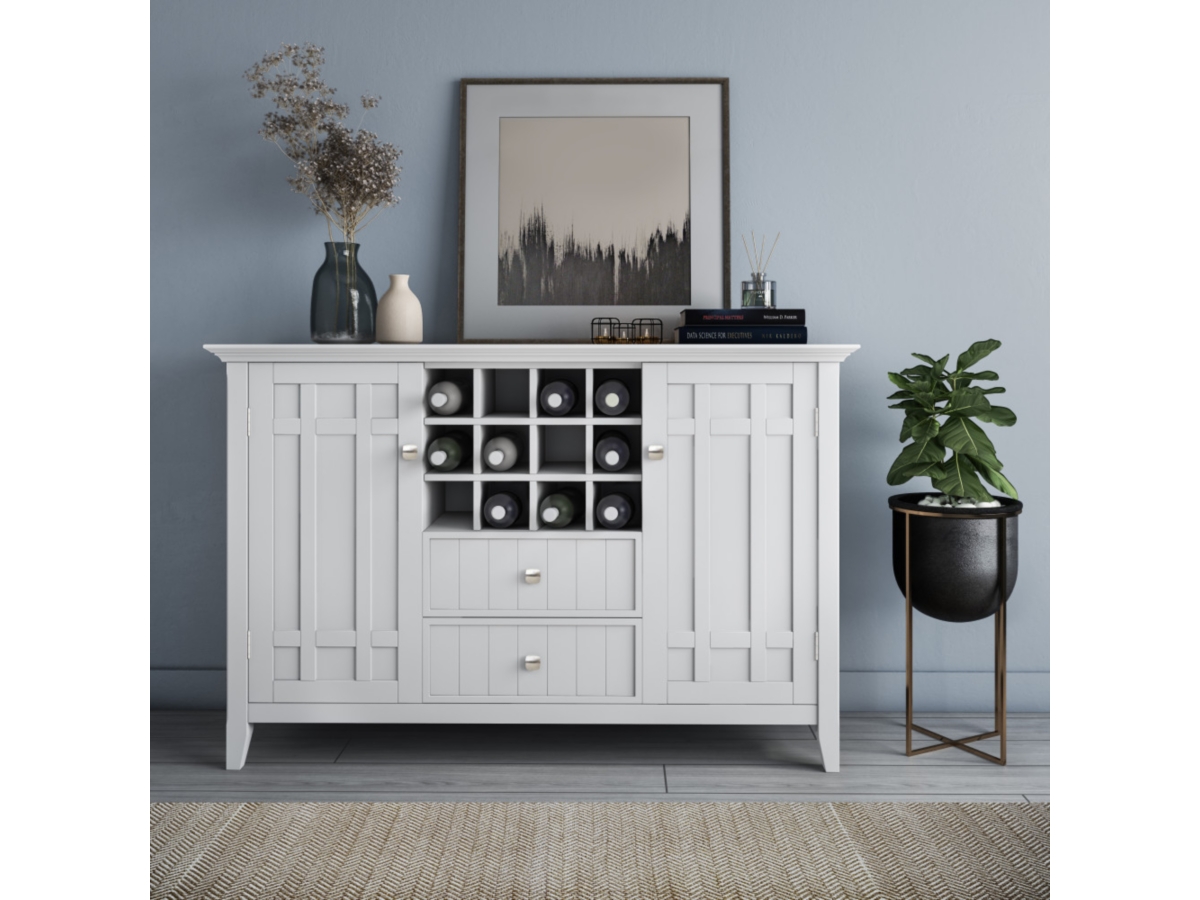 White sideboard buffet with wine rack sale