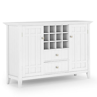 Bedford Solid Wood 54 inch Wide Rustic Sideboard Buffet, White, large