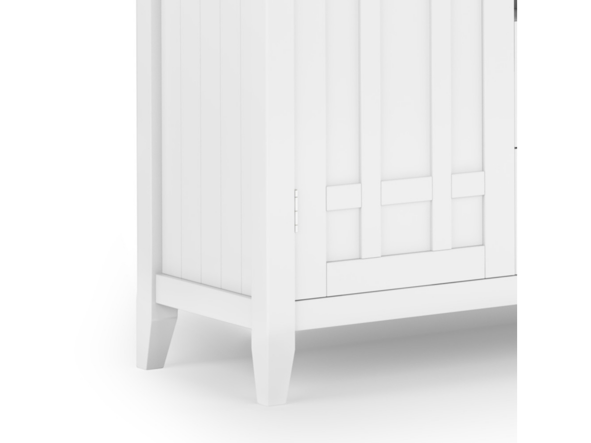 Bedford Solid Wood 54 inch Wide Rustic Sideboard Buffet, White, large