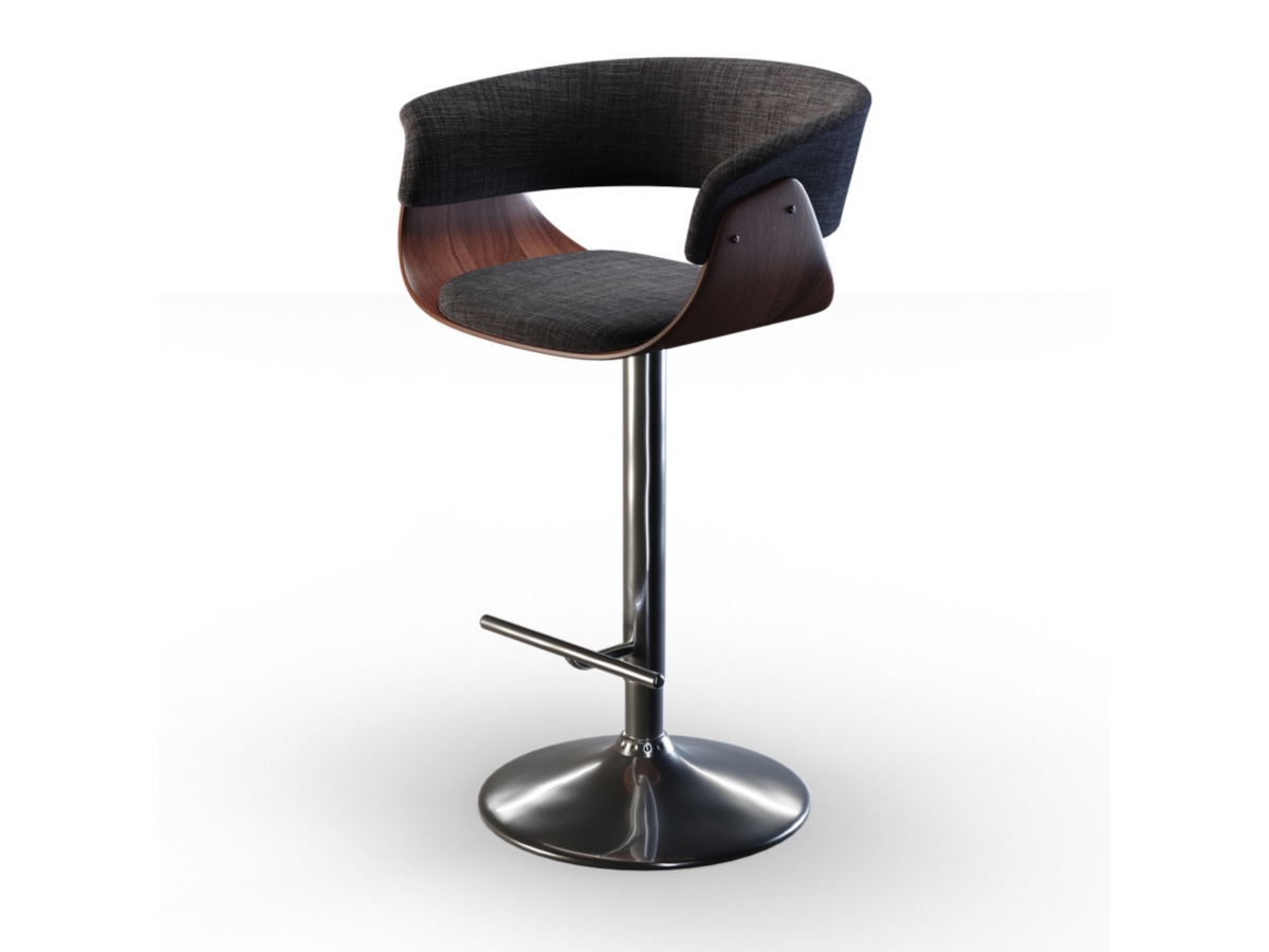 Sheldon Mid Century Modern Adjustable Swivel Bar Stool, , large