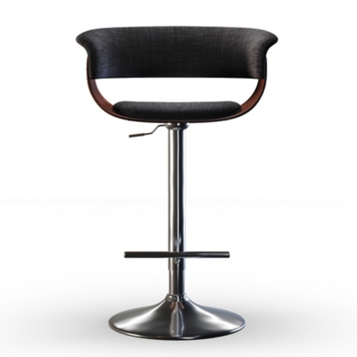 Sheldon Mid Century Modern Adjustable Swivel Bar Stool, , large