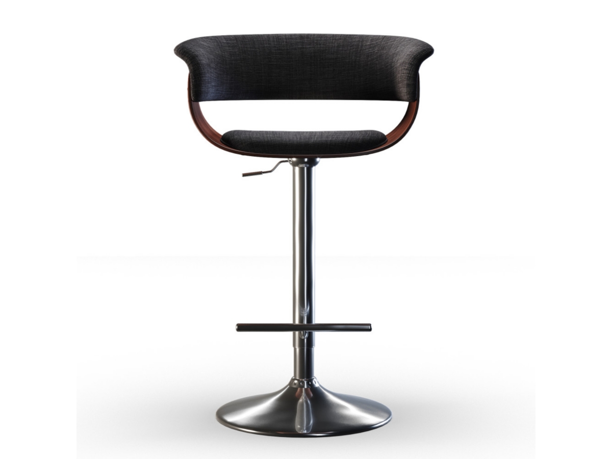 Sheldon Mid Century Modern Adjustable Swivel Bar Stool, , large