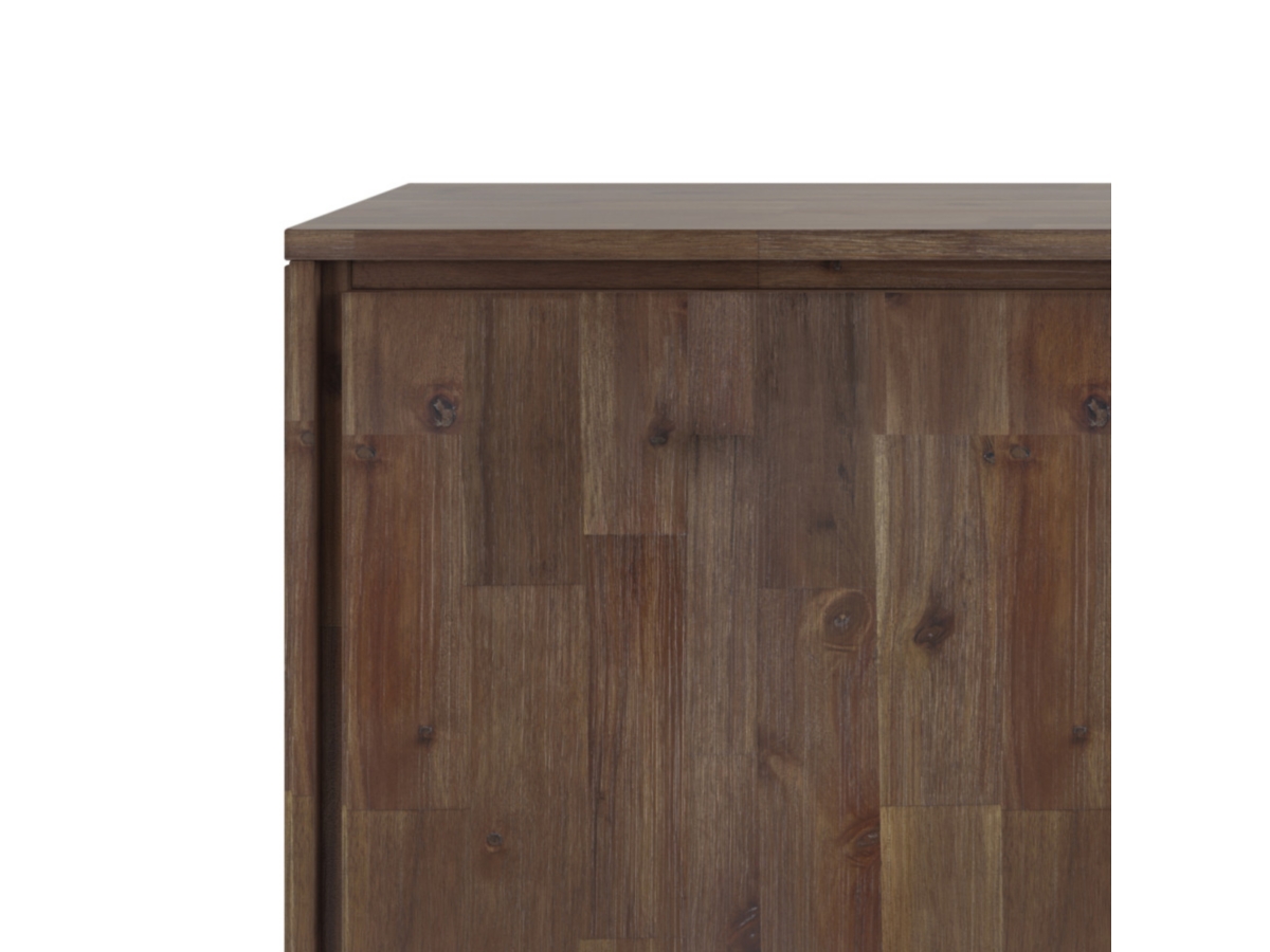 Lowry Solid Acacia Wood and Metal 60 inch Industrial Sideboard Buffet, Brown, large