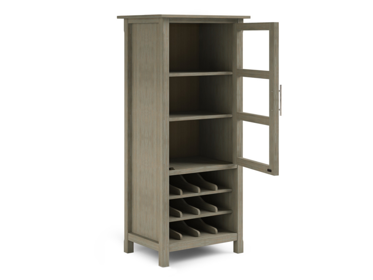 Avalon 12-Bottle Solid Wood 23 inch Wide Contemporary Storage Wine Rack Cabinet, , large