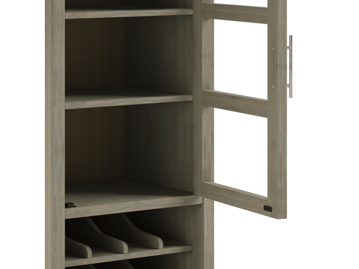 Avalon 12-Bottle Solid Wood 23 inch Wide Contemporary Storage Wine Rack Cabinet, , large