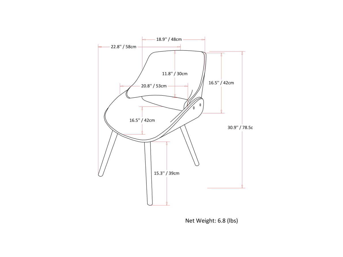 Malden Mid Century Modern Bentwood Dining Chair, , large