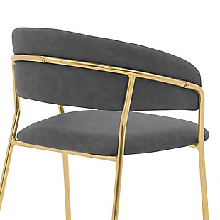 The Armen Living Nara Modern Faux Leather and Metal Counter Height Bar Stool is simplicity and refinement placed into one item. The faux leather upholstery is flawlessly wrapped around the rounded seatback, while the upholstery on the seat covers the incredibly soft foam-padded cushion. The metal frame of the Nara is built with durability and sturdiness in mind, giving you years of enjoyment. The incorporated square footrest is an extra feature added to give you maximum comfort. The legs are tipped with rubber caps to prevent scratching or sliding on floors and help keep you home in pristine condition. The versatile look of the Nara allows it to blend into any room in your home. The Nara is available in your choice of blue, cream, and gray and frame color of black or gold.Modern seating - a preferred stool for spaces of all types, the nara offers a supportive place to rest while delving deep into conversation or sipping a steaming cup of tea or coffee. | Enhanced fabric - these stools are upholstered in luxurious faux leather that is delicate on your body, but tough on spills and messes. This versatile fabric gives you the luxury to spend time on the more important things in life. | Comfortable design - this bar stool was designed with soft foam-padded cushions that offer extreme comfort and keeps you in a constant state of relaxation. Once you sit down, you won’t want to get up! | Built to last - this stool provides stability with its strong metal 4-leg base, giving you a stable foundation that will always offer optimal comfort. The metal square footrest is ideal for propping your feet up while socializing or dining at your kitchen island or pub table. In addition, this stool has a weight capacity of 250 lbs.