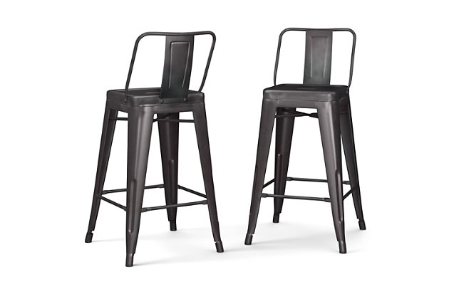 Rayne Industrial Metal 24 Inch Counter, 24 Inch Bar Stools Set Of 2